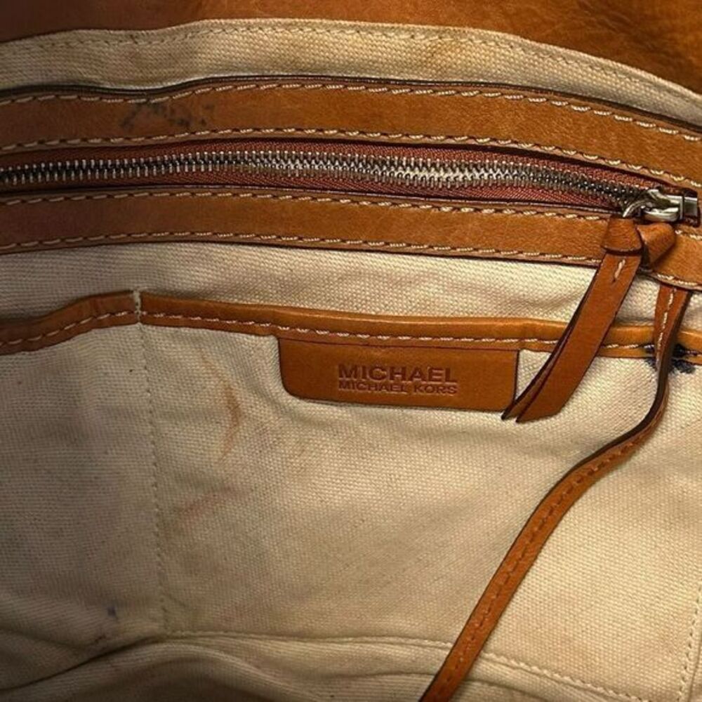 Y2K Michael Kors Buckle Hobo Shoulder Bag Cognac Brown Slouchy Western Country - Picture 11 of 11